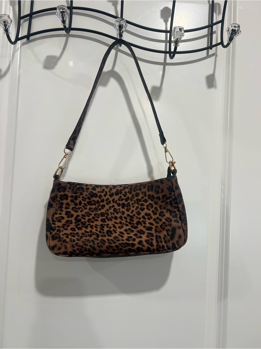Leopard Print Shoulder Bag – Brown
